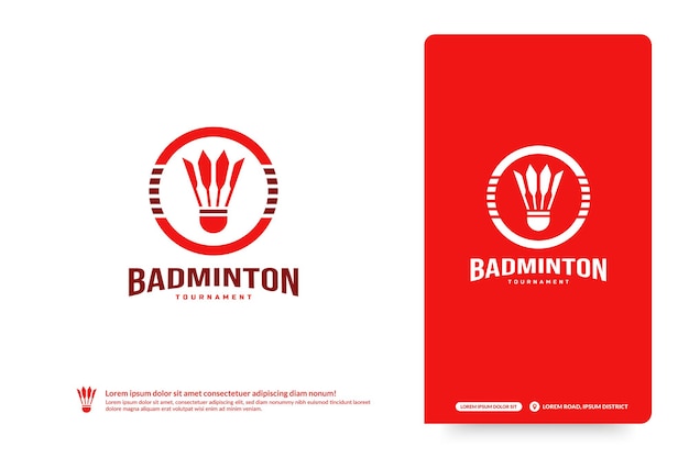 Logo van de badmintonclub. Badmintontoernooi logo, Sport Club of Team symbool ontwerp