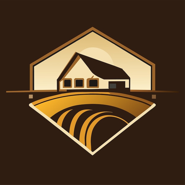 Vector logo van de boerderijmarkt of logo van een boerderij of logo van een makelaar of dorpslogo of biologisch logo