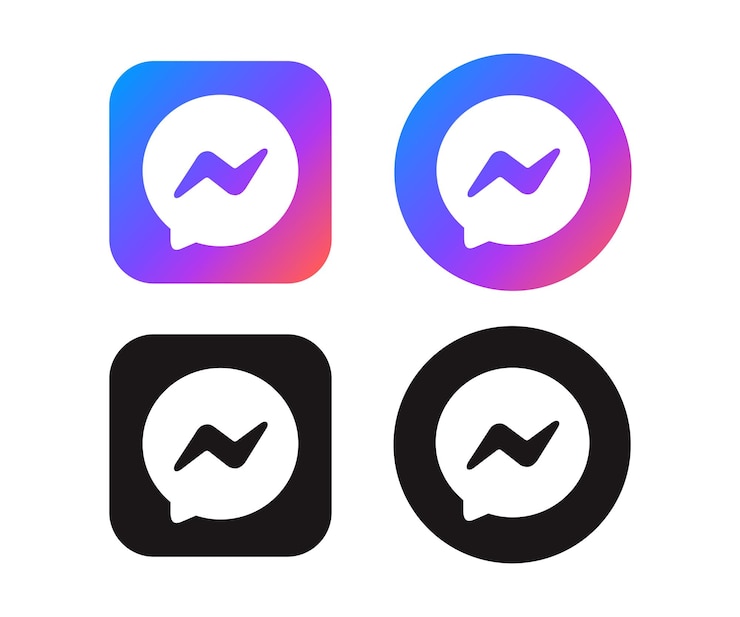 Vector logo van de boodschapper op vierkante en ronde achtergrond