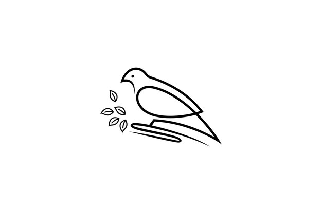 logo van de duif met een natuurlijke bladversiering
