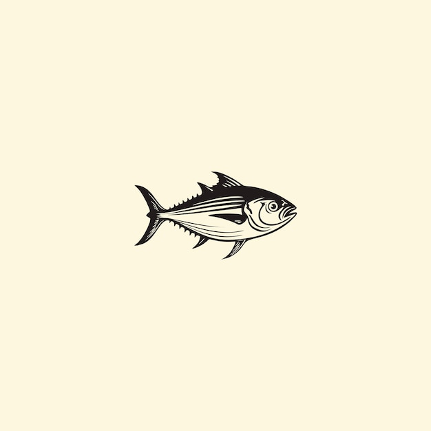 Vector logo van de gele tonijnvinnen moderne verse tonijnvis vector voor voedselmarkt en restaurant