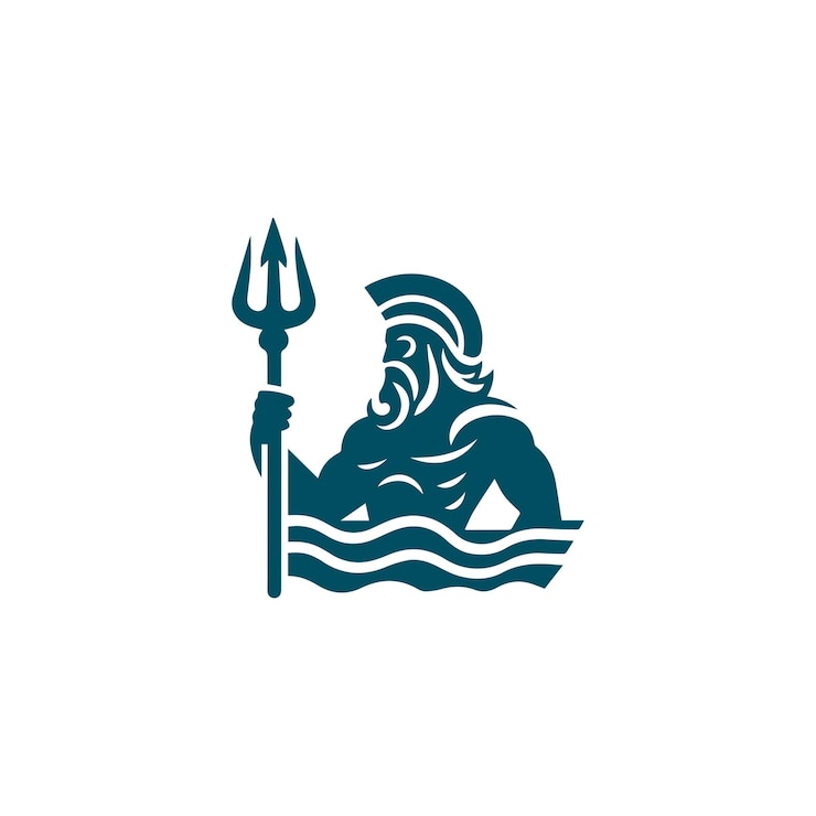 Vector logo van de god poseidon