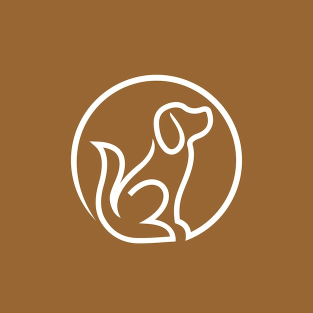 Vector logo van de hond, logo van een enkele lijn