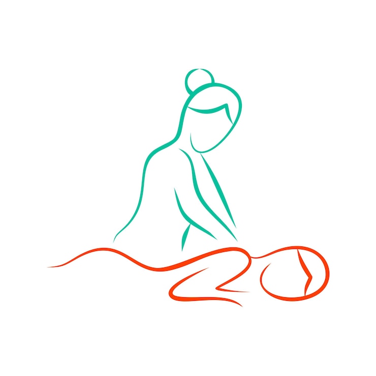 Vector logo van de kalmerende lichaamsmassage