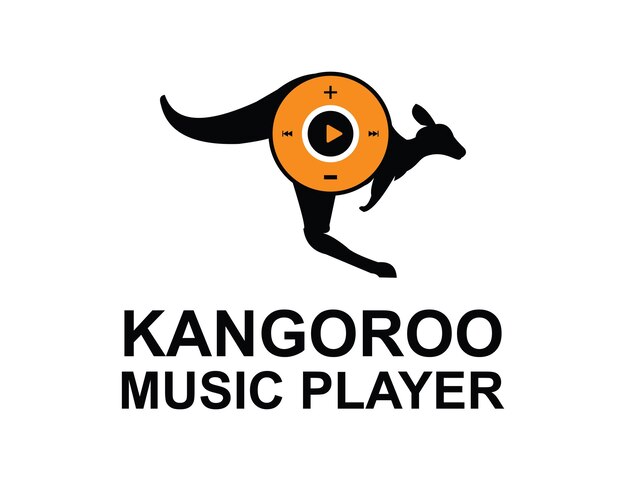 Vector logo van de kangaroo-muziekspeler