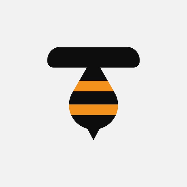 Logo van de letter T Bee