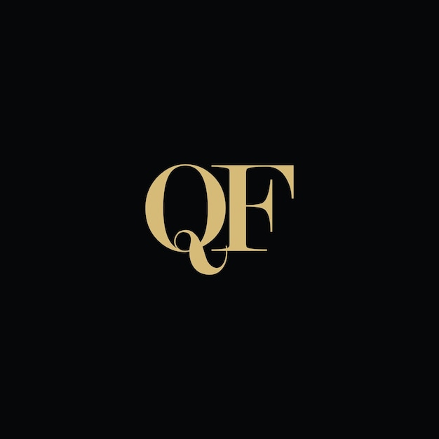 Logo van de letters van het alfabet QF FQ Q en F