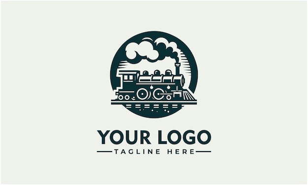 Logo van de locomotief Vintage Style Illustratie van het logo van de locomotive Klassiek embleem Ontwerp van treinen