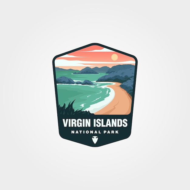 Vector logo van de maagdeneilanden patch vector symbool illustratie ontwerp amerikaanse nationale park embleem ontwerp