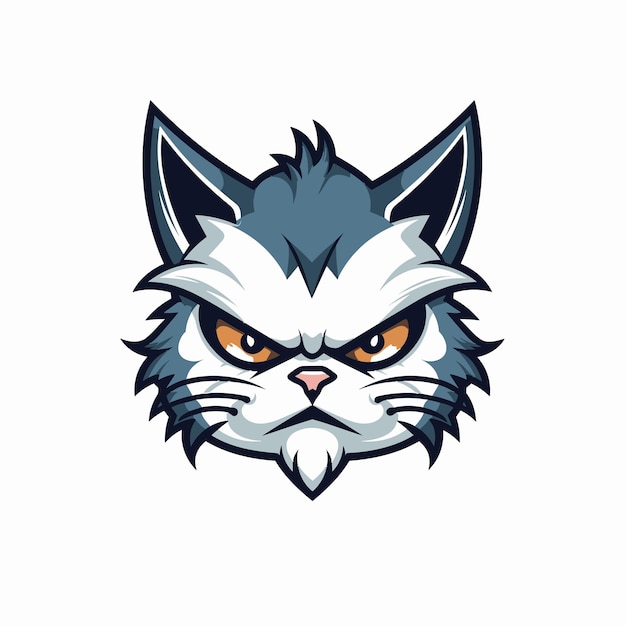 Logo van de mascotte van Angry Cat