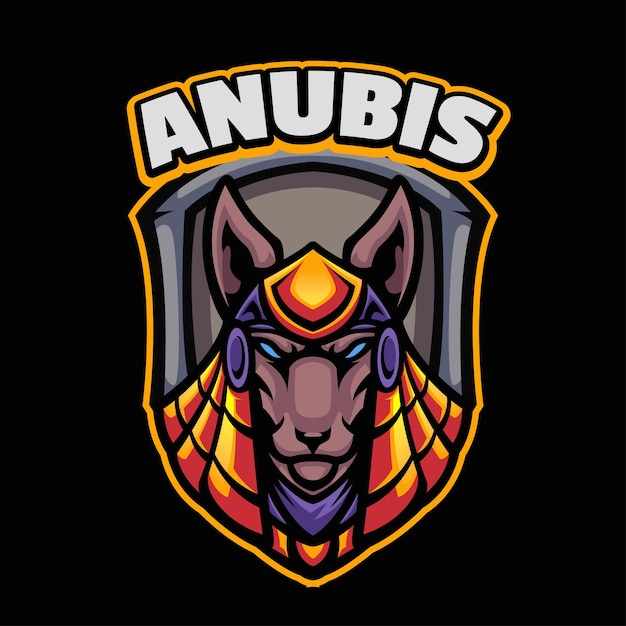 Vector logo van de mascotte van anubis