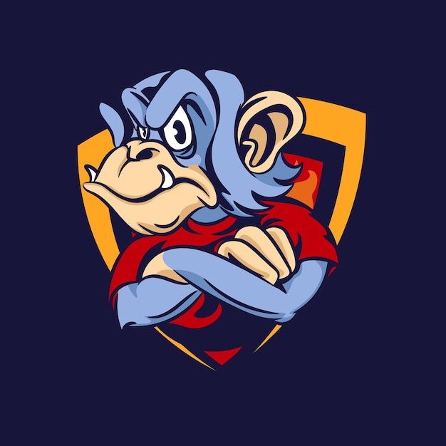 Logo van de mascotte van de aap