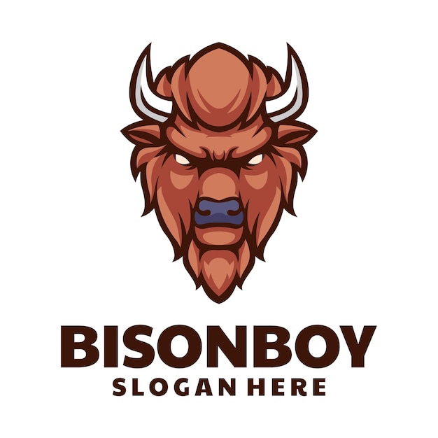 Logo van de mascotte van de bizon