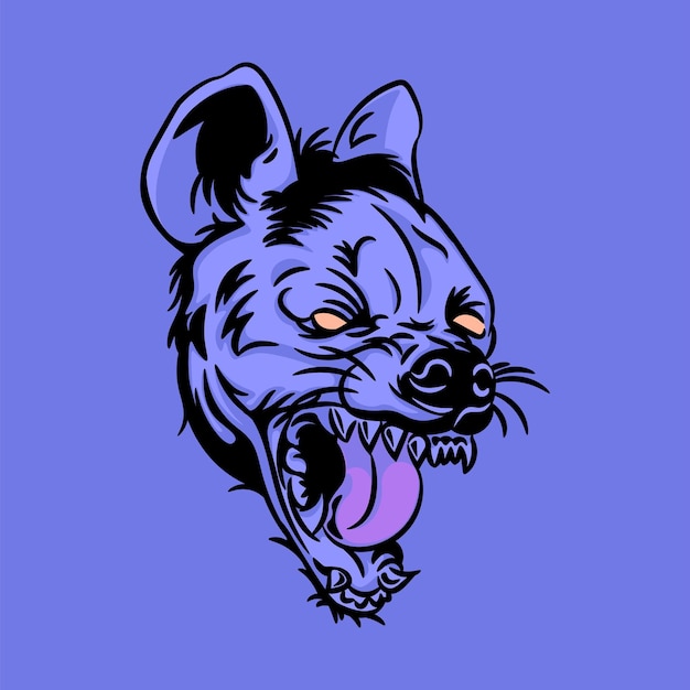 Logo van de mascotte van de hyena