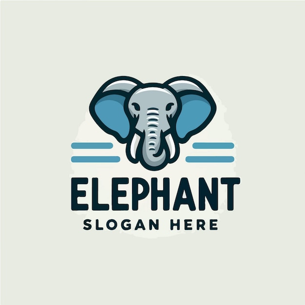 Logo van de mascotte van de olifant