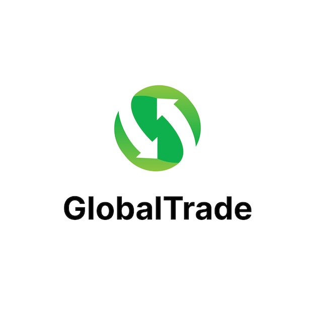 Logo van de pijl van de wereldwijde handel