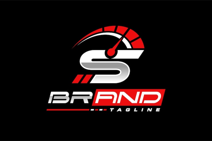Vector logo van de snelheidsmeter met de letter s