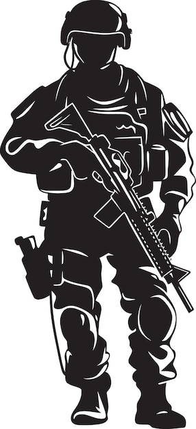 Vector logo van de strijdkrachten van de strategische beschermer militant sentinel vector militair symbool