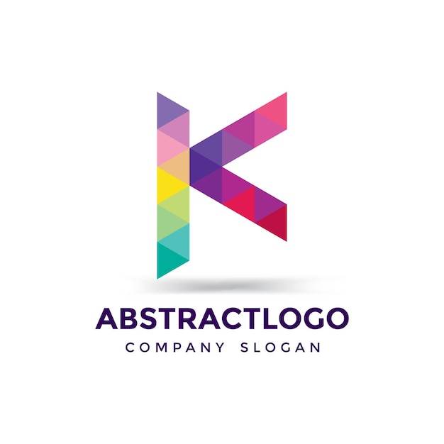 logo van een kleurrijk modern K-letter uniek creatief pictogram K-monogramsjabloonontwerp