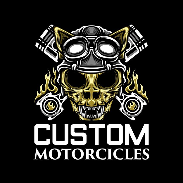 logo van een schedel met een helm