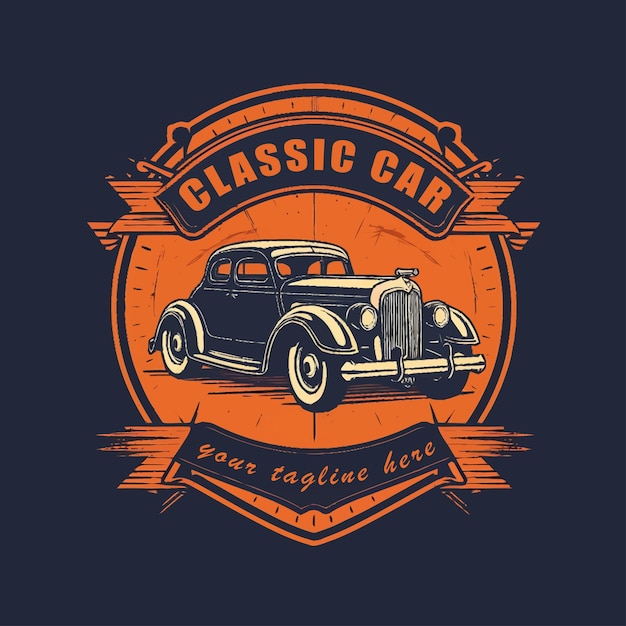 Logo van een vintage klassieke auto