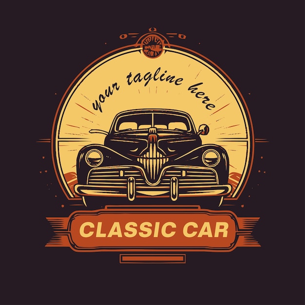 Logo van een vintage klassieke auto