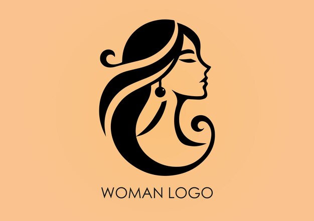 Vector logo van een vrouw met een flirterend en elegant profiel