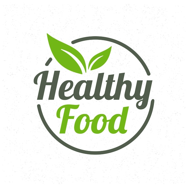 Vector logo van gezond voedsel icon van vers voedsel gezond voedselproduct