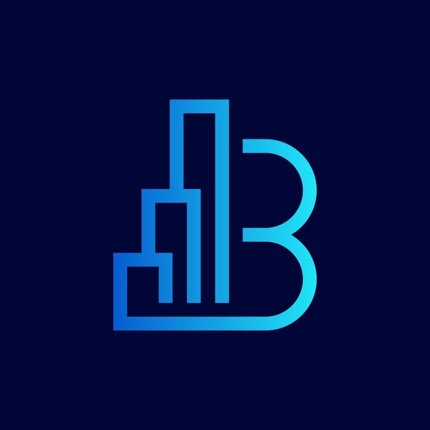 Logo van het gebouw met de letter B