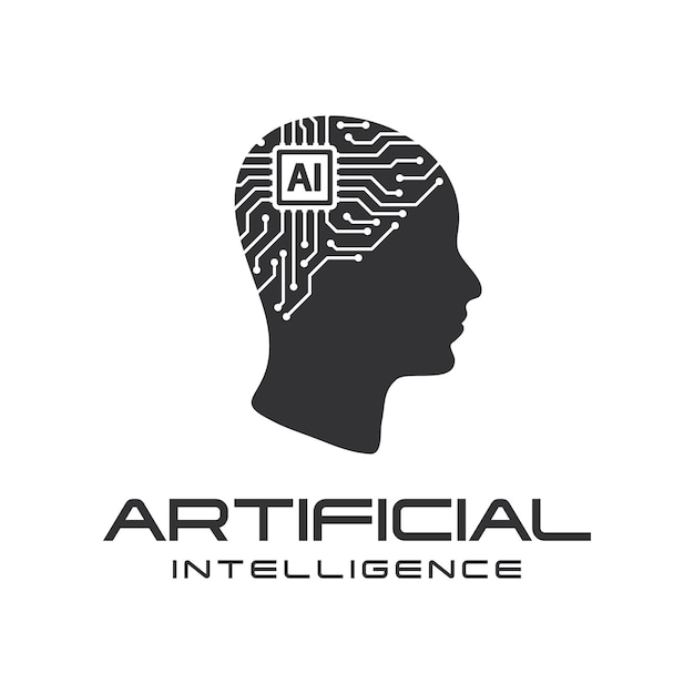 Logo van het hoofd van de kunstmatige intelligentie