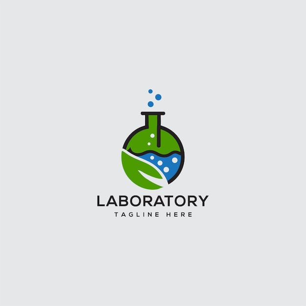 Logo van het laboratorium met vectormodelontwerp