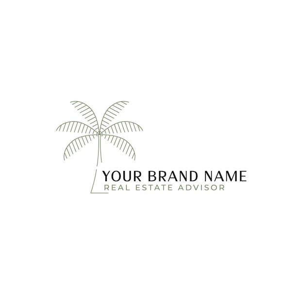 Logo van het onroerend goed voor palmbomen