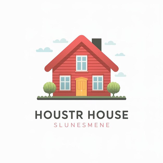 Logo van het ontwerp van het platte huis