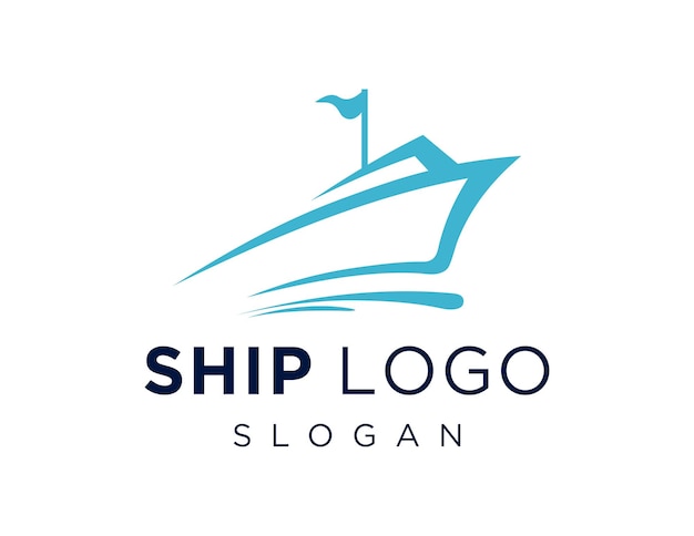 Logo van het schip gemaakt met behulp van de Corel Draw 2018-applicatie met een witte achtergrond