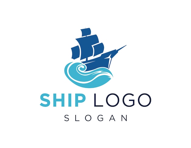 Logo van het schip gemaakt met behulp van de Corel Draw 2018-applicatie met een witte achtergrond