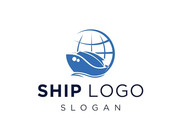 Logo van het schip gemaakt met behulp van de Corel Draw 2018-applicatie met een witte achtergrond