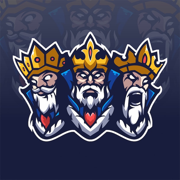 Vector logo van het three king e-sports team