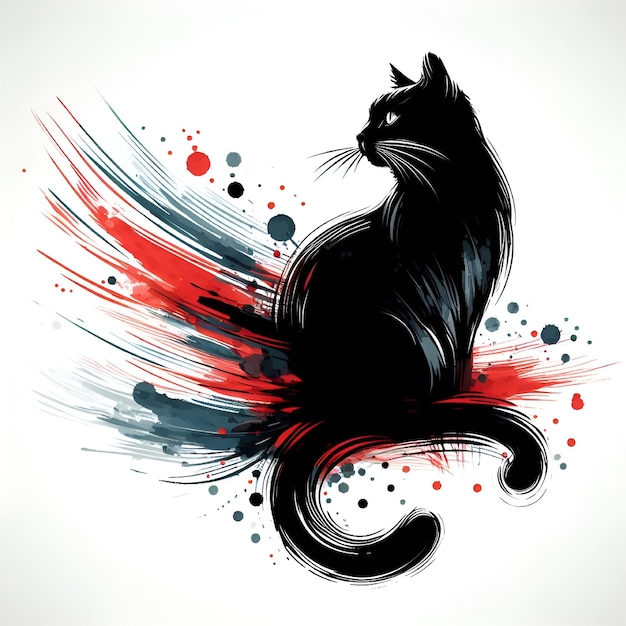 Logo van het zwarte kattenhemd van Vector