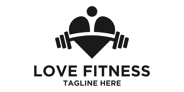 Logo van iemand die houdt van fitness sport vector illustratie pictogram ontwerp