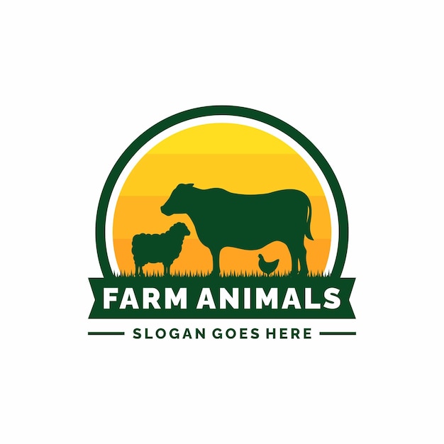 Vector logo van landbouwhuisdieren