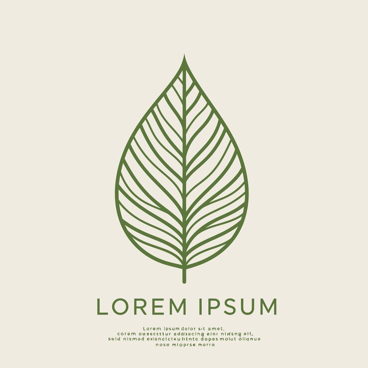 Vector logo van leaf line art