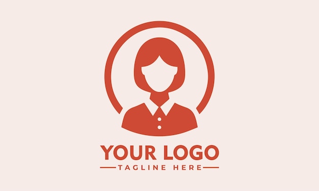Logo van Vector Business Vrouw Karakters Kantoor Vrouw in Online Werkomgeving Illustratief