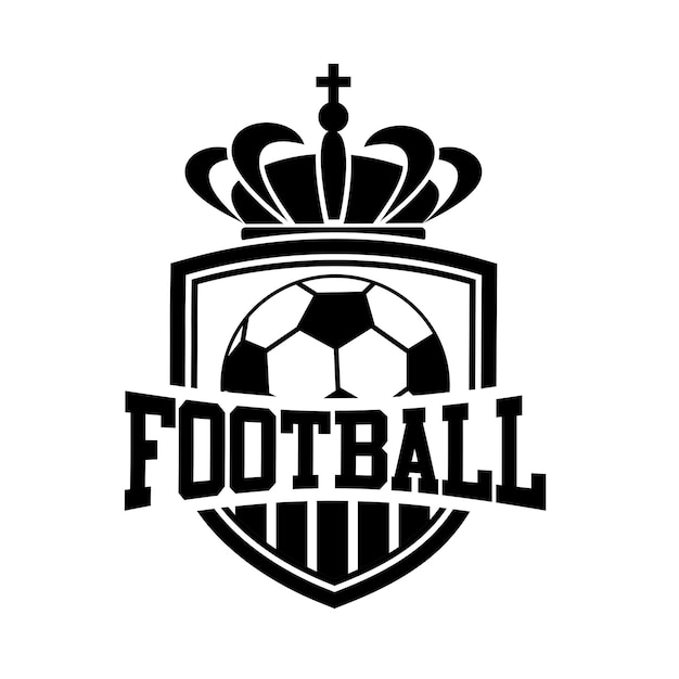 Logo van voetbalclub met kroon en bal