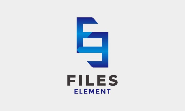 Logo vector blue initials FE minimalism concept