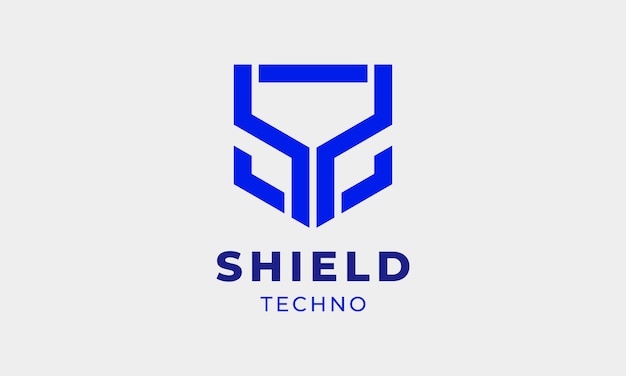 Logo vector blue shield letter S logotype concept minimalism symbol security