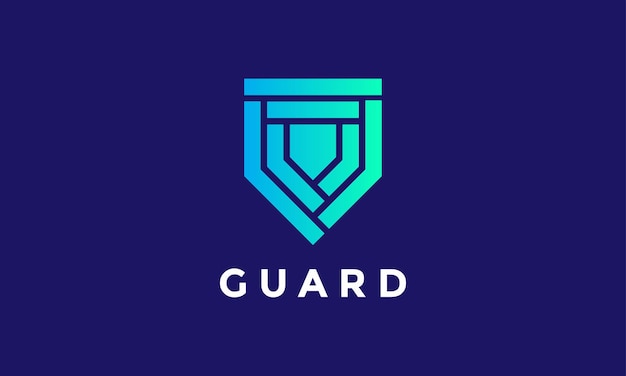 Logo vector blue shield letter S logotype concept minimalism symbol security