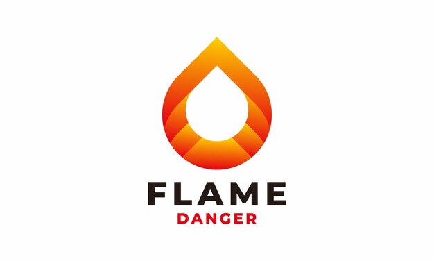 Logo vector flame drip simple