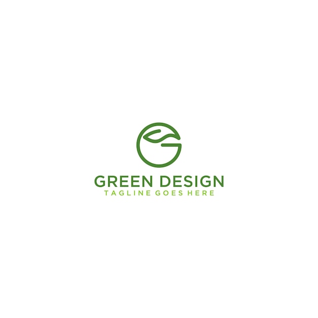 Logo Vector graphic elegant groen blad mogelijk Letter G