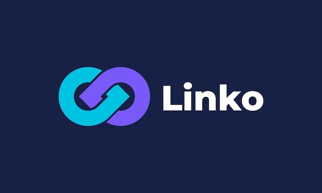 Logo vector infinity link minimalistische link concept verbinding
