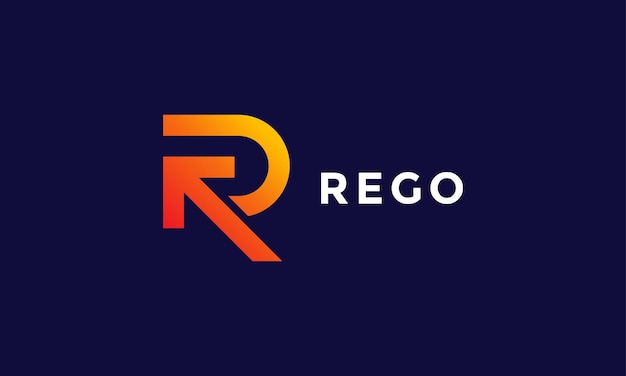 ロゴ ベクトル文字 R 矢印アップ ミニマリスト デザイン シンプルなアルファベット ロゴタイプ要素産業